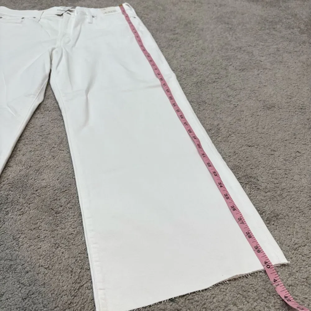 NWT J. Crew 2024 White Slim Wide Leg Jean Size 33